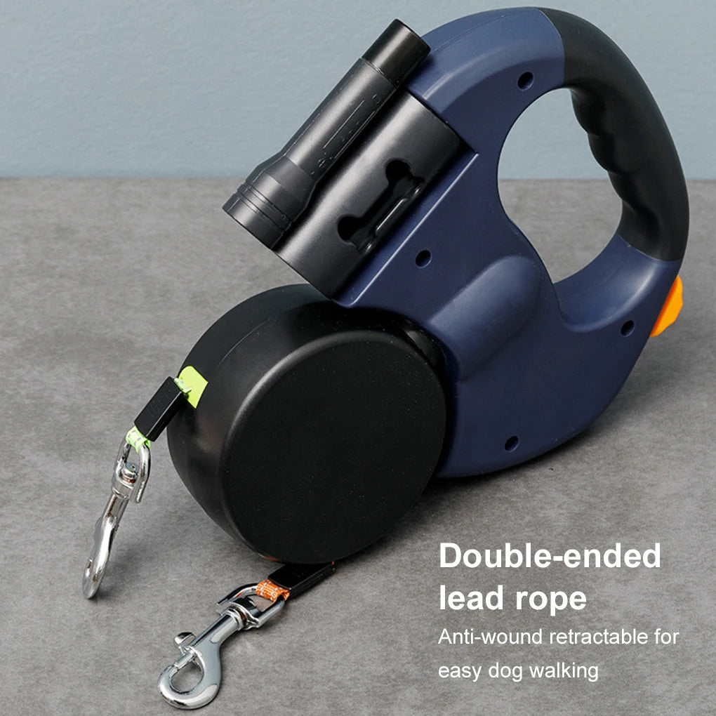 Innovative Dual Retractable Dog Leash with LED Lights