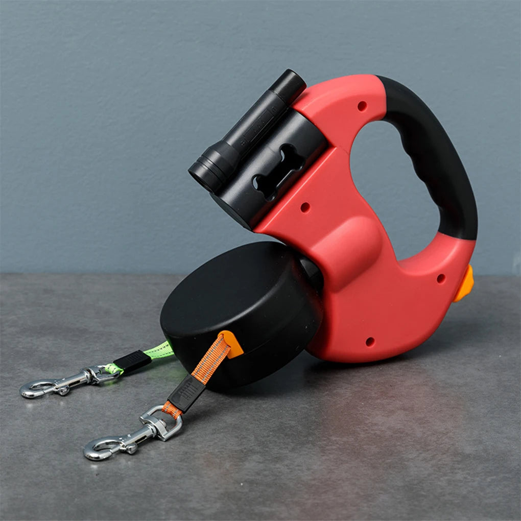 Innovative Dual Retractable Dog Leash with LED Lights